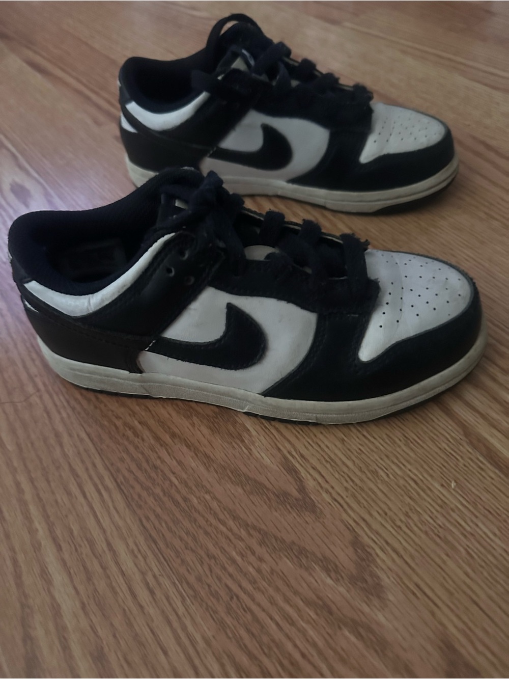 Nike Kids Black and White Low-Top Sneakers with Swoosh